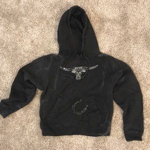 Dark grey steer head hoodie